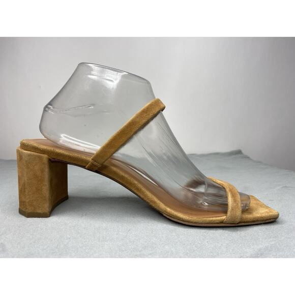 By Far Tanya Tan Neutral Slip On Heel Sandals Modern Minimalist Women's 40 US 10 - Picture 3 of 12